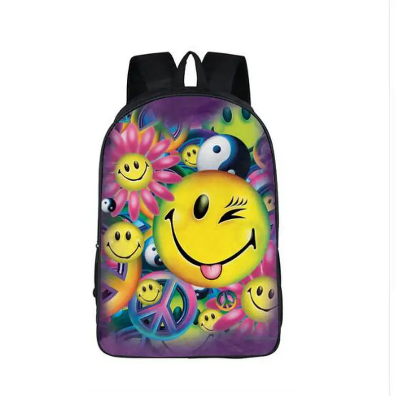 Kawaii Emoji Backpack For Teenage Children School Bags Girls 3D Smiley