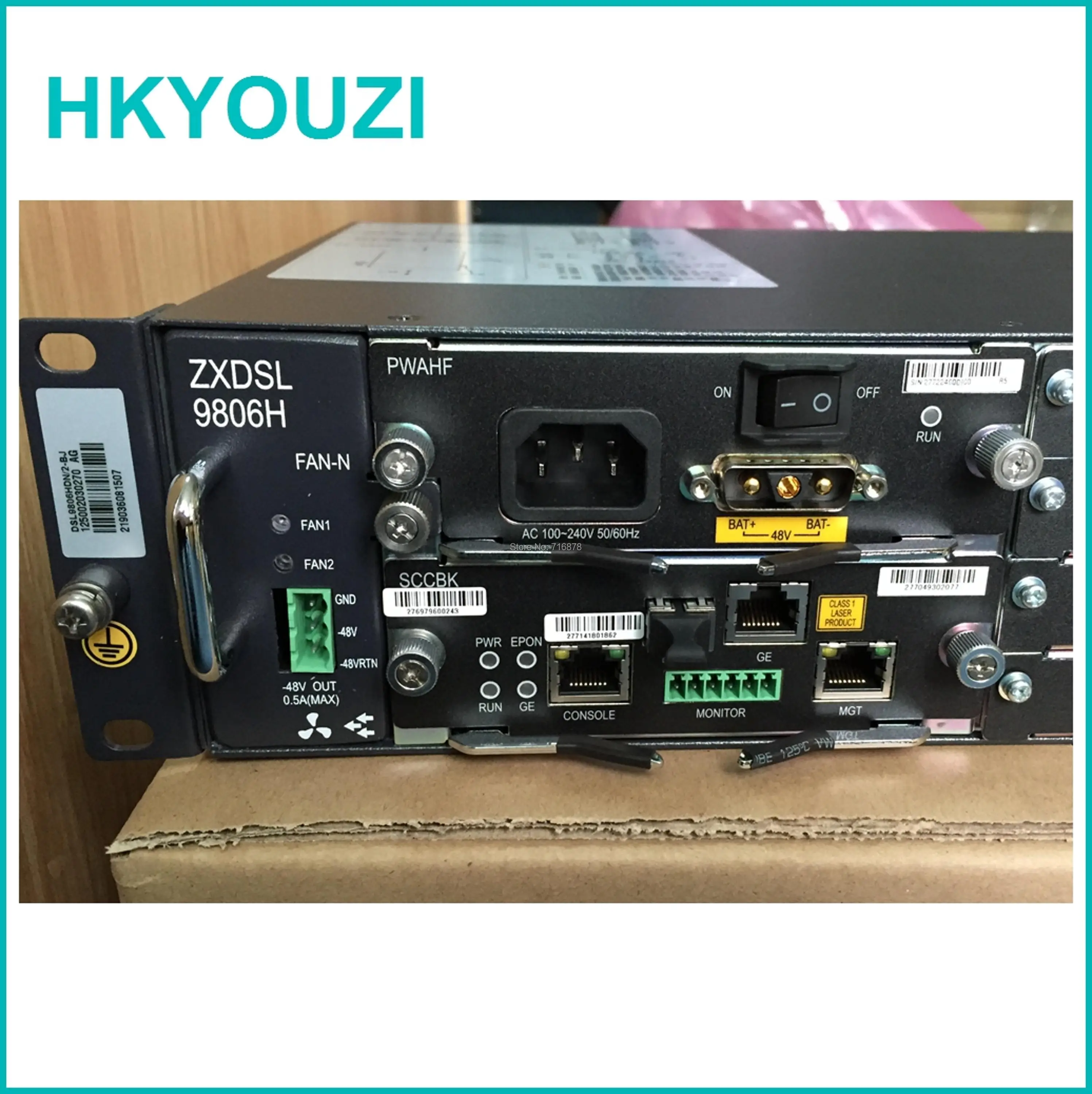 

ZXDSL 9806H chassis , with SCCBK EPON+GE uplink card and PWAHF power card (AC + DC)