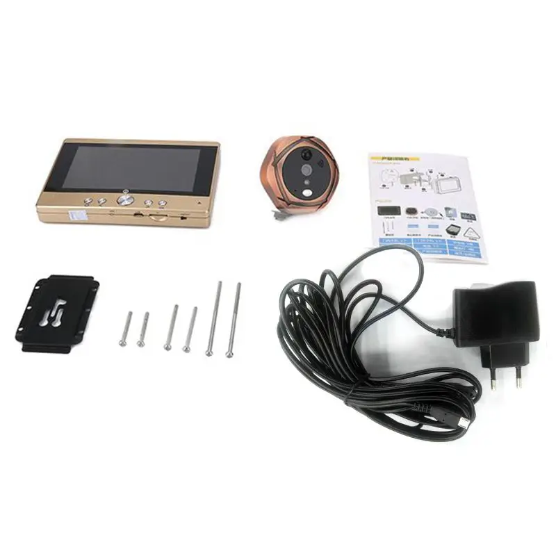 

1 Set 5 Inch Smart Wireless WIFI Visual Cat Eye Doorbell Remote Network Mobile Phone APP[EU Plug] Drop Shopping