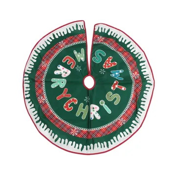 

Nice 90cm Non-Woven Christmas Tree Skirt Aprons Santa and Snowman Flower Printed Home Decoration Xmas Tree Skirts