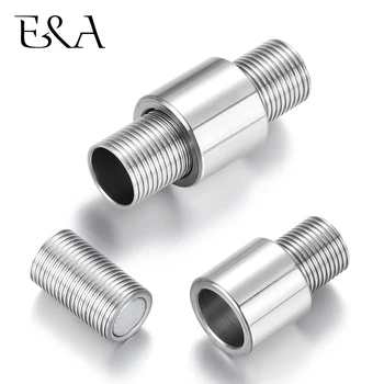 

Stainless Steel Magnetic Clasp Mirror Finish Hole 6mm Leather Cord Clasps Magnet Buckle DIY Jewelry Making Bracelet Components