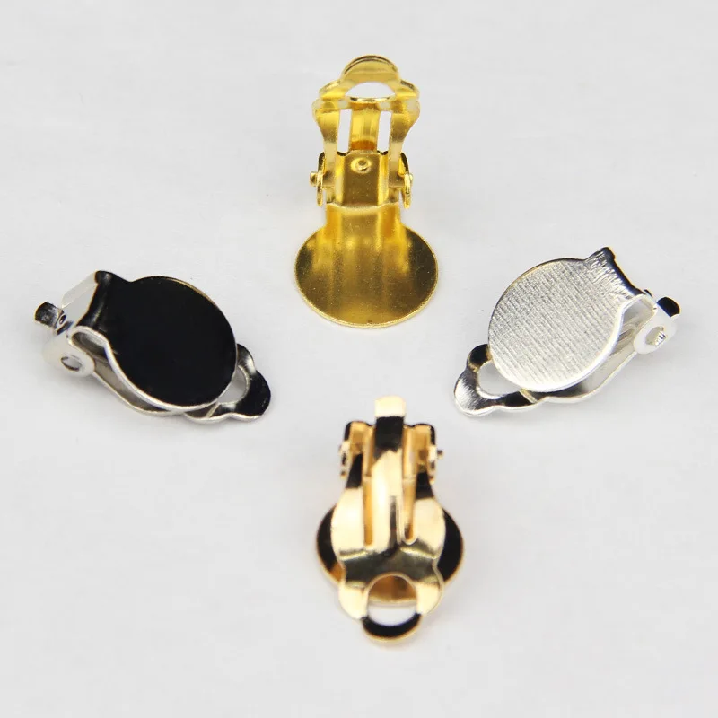 100pcs10mm Clip Earrings Without Piercing, No Pierced Ears Silver