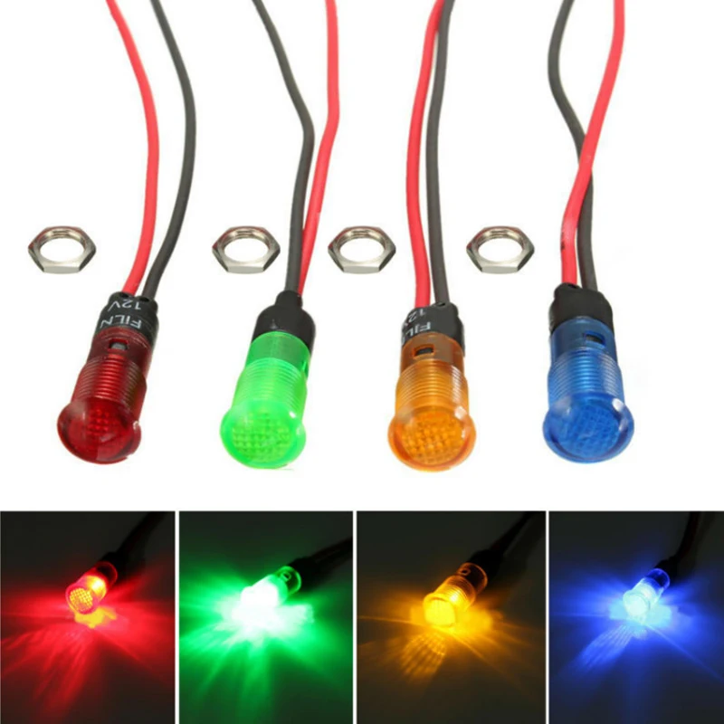 

220V 10mm Marine Boat LED Warning Signal Lights Lamp Bulb Lighting Fixture Special Dashboard