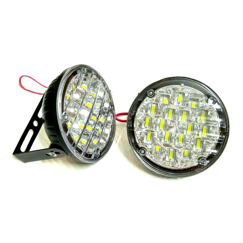 

2Pcs/Set 18 Led DC12V 9W DRL Daytime Running Lights Auto Fog Lamp Car Light Source Work Lamps Styling White Color