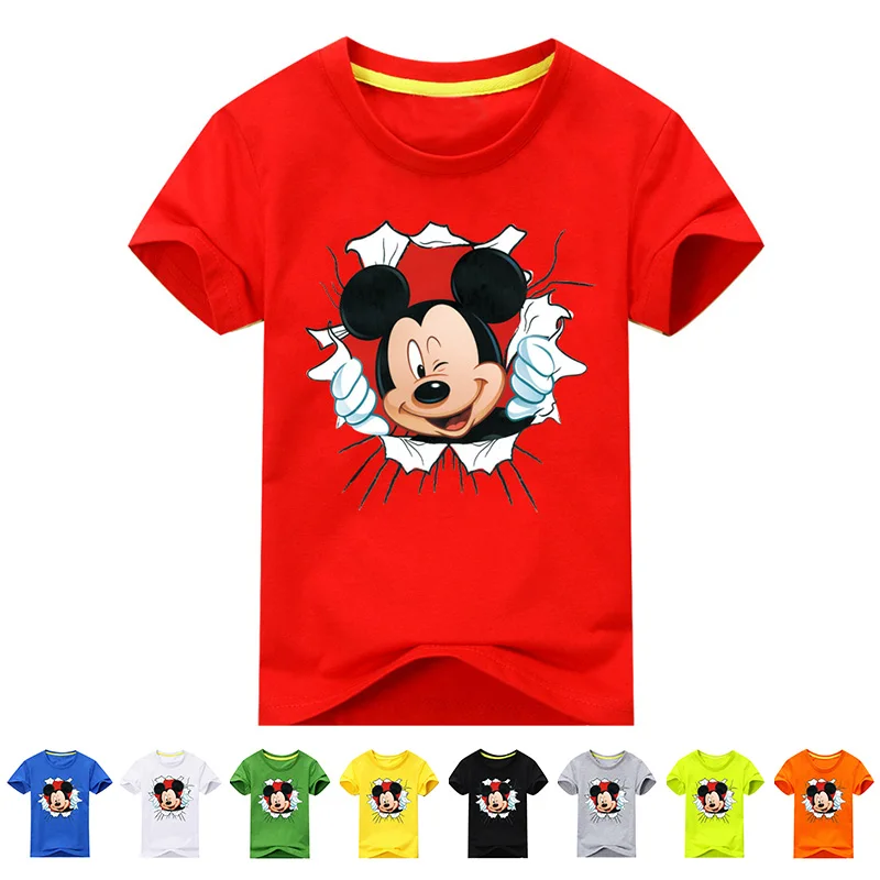 Г. летние шорты рукавом 3D Микки печати футболки для мальчика Хлопковые футболки детские футболки с круглым вырезом костюм DX012