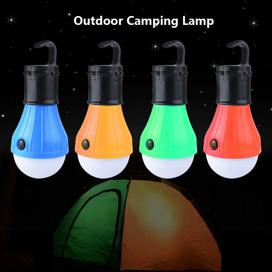 

4 PCS LED bulb Night Camping light waterproof lamp outdoor equipment 3 model 3XAAA Battery multi-color
