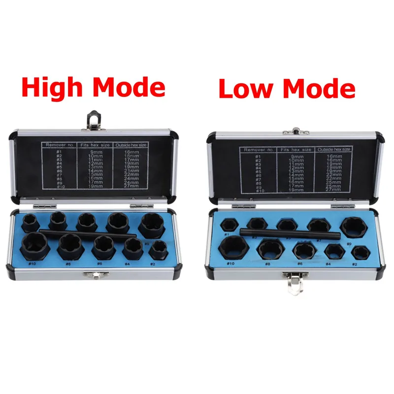 11 шт./компл. поврежденных болтов гаек винтов удаление экстрактор набор инструментов для точения Резьбонарезной инструмент комплект черный гайки и болты экстракторы с односторонним доступом коробка