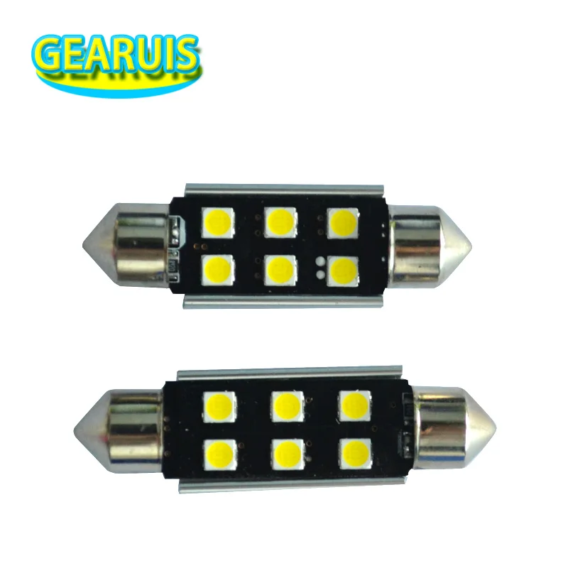 10*White 41MM 3030 6-SMD Canbus Error Free Map Dome Light No Polarity LED Bulbs