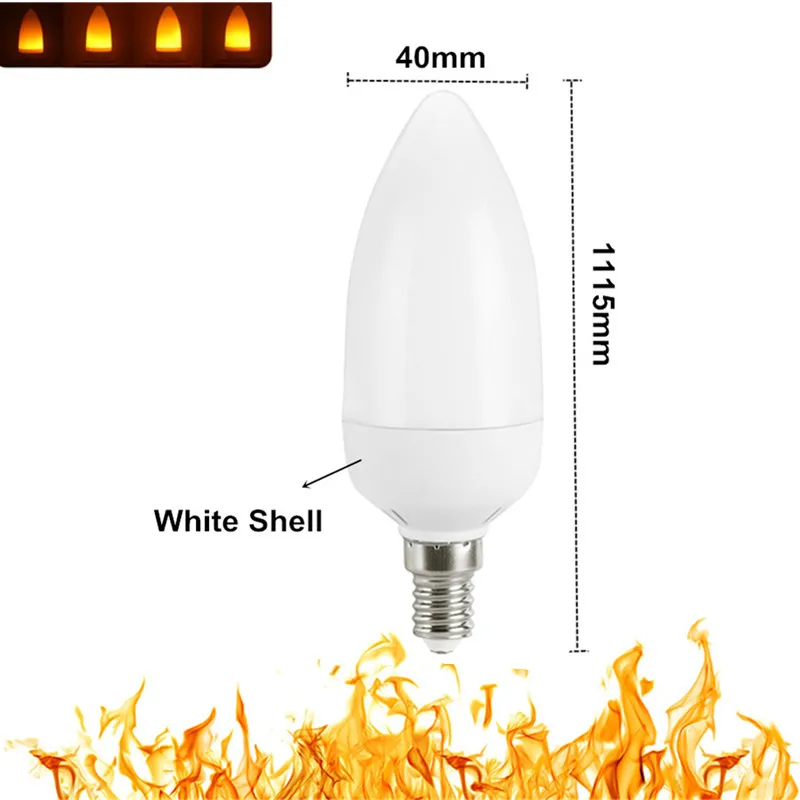 Креативный светильник с 3 режимами+ гравитационным датчиком пламени s E27 E26 E14 Светодиодный светильник с эффектом пламени 7 Вт 9 Вт Мерцающая декоративная лампа - Испускаемый цвет: 3W Candle
