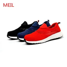 Летняя дышащая мужская Рабочая безопасная обувь мужские лоферы безопасности кроссовки рабочая обувь Для женщин Для мужчин безопасности сапоги со стальным носком рабочие ботинки