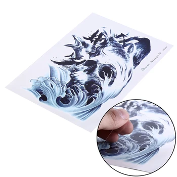 

Men Waterproof Tattoo Sticker Fashion Death Skull Temporary Tattoo Body Arm Leg 21x15CM Women Fake Flash Tatoo Sticker Sleeves