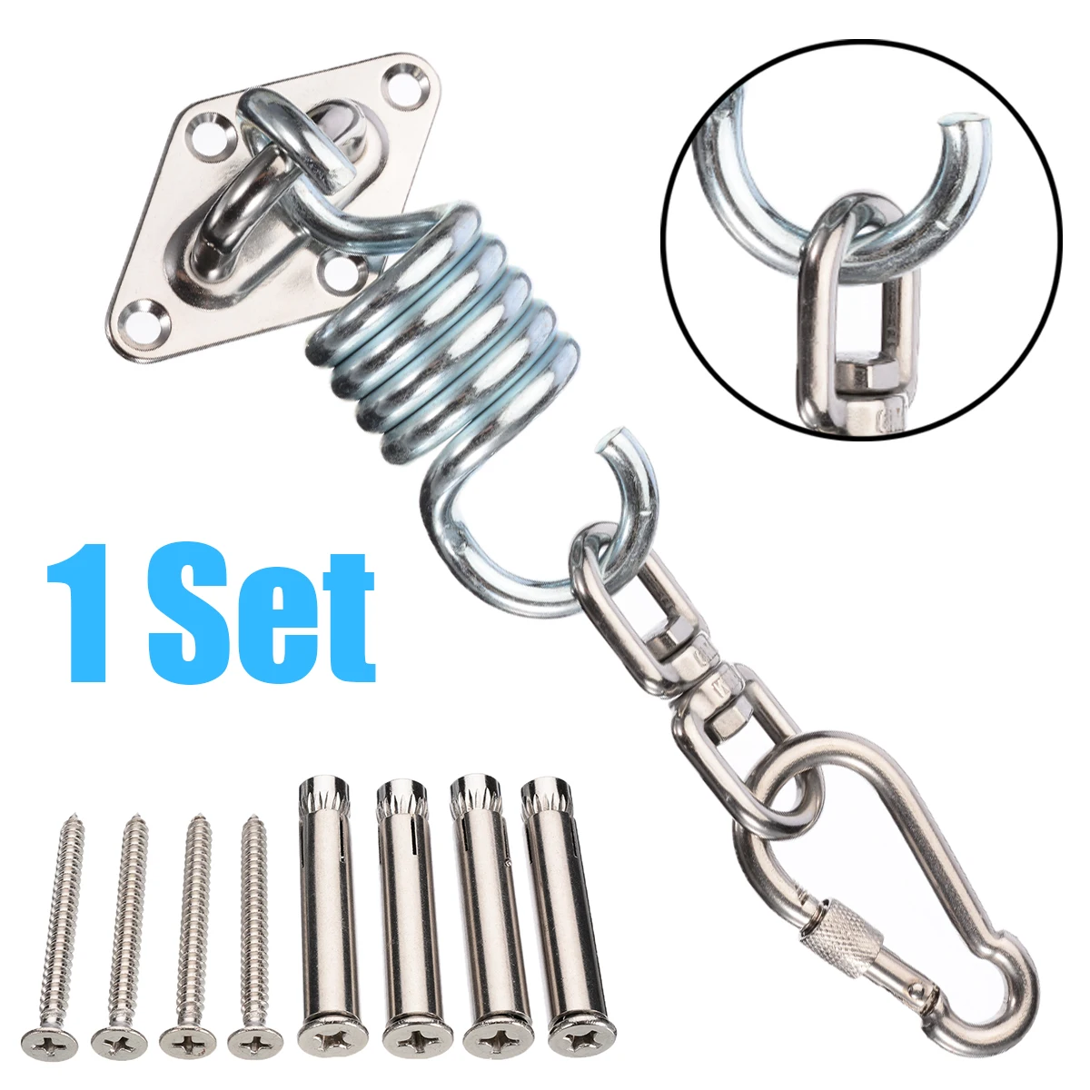 

1Set Mayitr Suspension Chair Hardware Ceiling Hook Mount Kit Hook For Garden Swing Spring Kit Hardware Tools