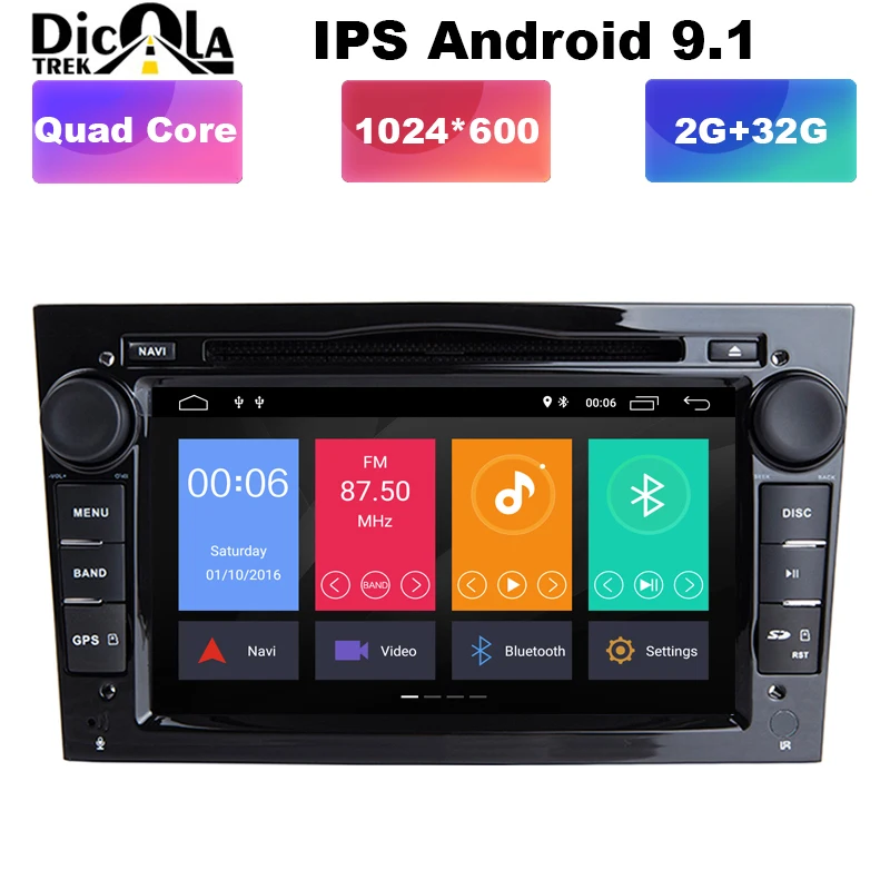 Best 1024*600 QuadCore 2din Android 9.1 Car DVD Player For Opel Corsa Vectra C D Meriva Vivaro Tigra Signum Radio GPS Navi DAB SWC 4G 0