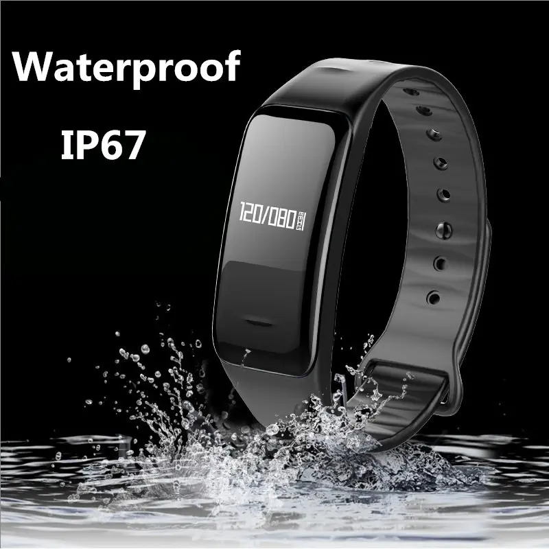 

Bluetooth Smart Band Blood Pressure & Heart Rate Monitor Wristband Waterproof Bracelet Sleep Tracker for Sports Fitness Health