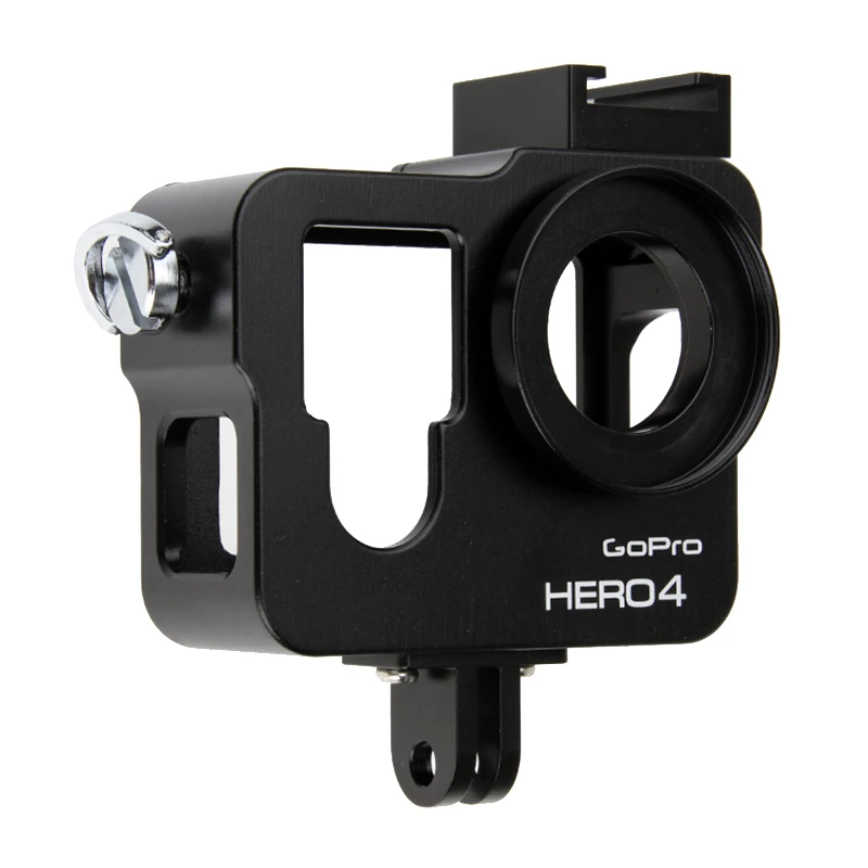 Hero 4 hero 3+ алюминиевый сплав CNC защитный корпус оболочка корпуса+ фильтр объектива+ вспышка для Gopro hero 4 3+ аксессуары для камеры