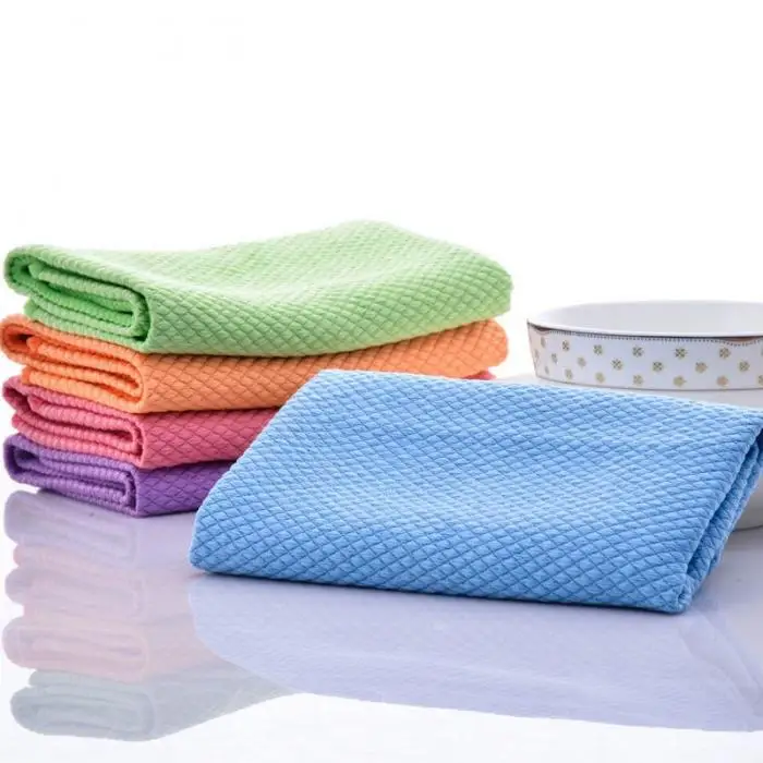 Absorbent Microfibre Kitchen Towels Dish Quick Drying Cleaning Towel Multi-purpose Dishcloth 66CY
