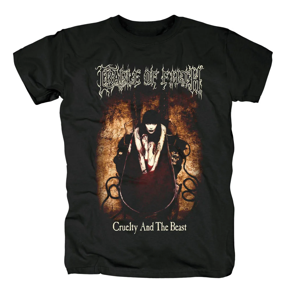 

Bloodhoof Free shipping Cradle Of Filth Cruelty The Beast T-Shirt Extreme Metal Band Asian Size