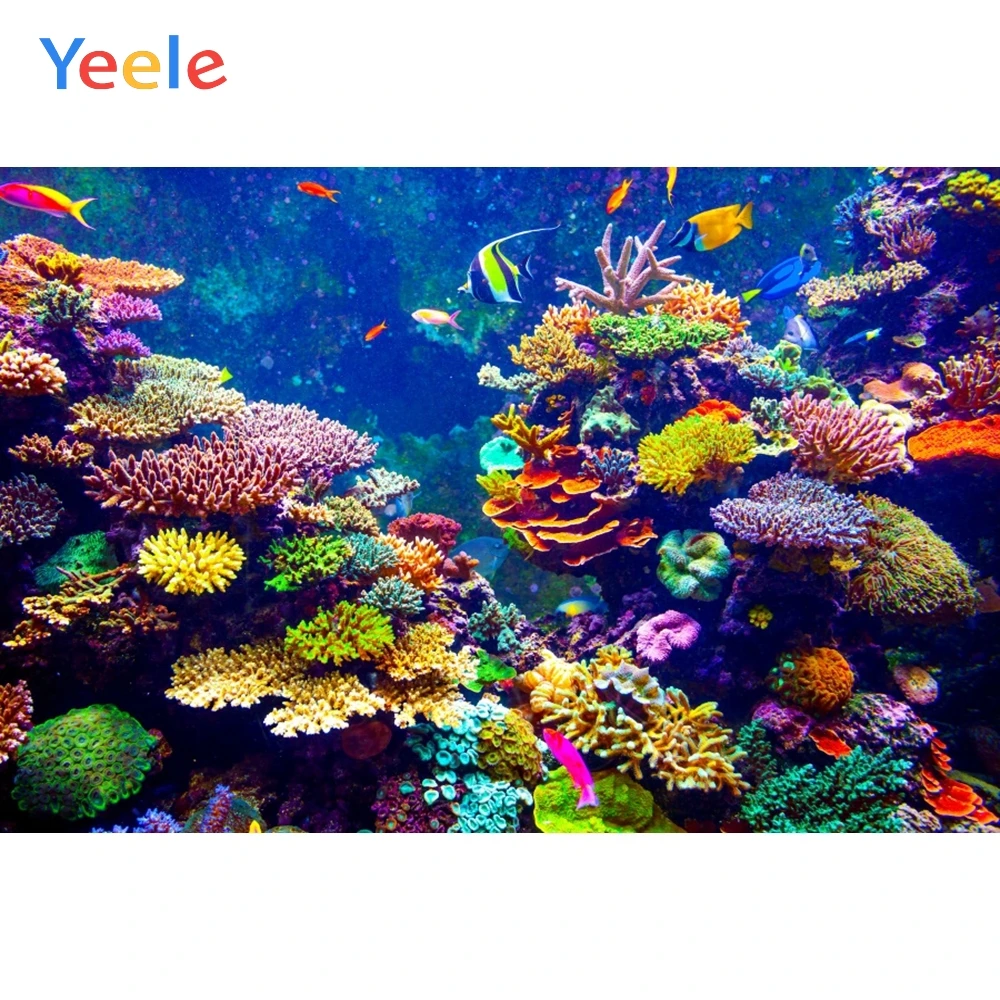 

Yeele Colorful Underwater World Coral Backdrops Baby Portrait Photography Background Photographic Backdrop For Photo Studio