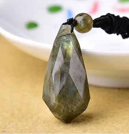

Natural moonlight stone long stone long stone pendant men and women pendant drop dripping six - mount angel's tears necklace