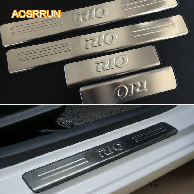 Aosrrun Freeshipping Stainless Steel Door Sill Scuff Plate Car Aosrrun Freeshipping Stainless Steel Door Sill Scuff Plate Car Accessories For Kia Rio Sedan Hatchback Gt