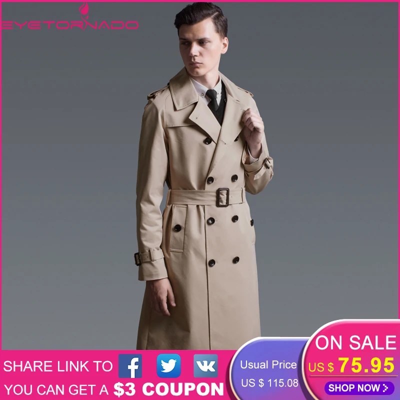 Plus Size Men Fashion Solid Casual Trench Autumn Double Breasted Work Business Windbreaker Belted Slim Fit Classic Trench Coat Plus Size Men Fashion Solid Casual Trench Autumn Double Breasted Work Business Windbreaker Belted Slim Fit Classic Trench Coat