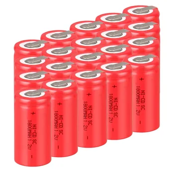 

Anmas Power 2-20PCS Sub C SC 1.2V 1800mAh Ni-Cd NiCd Rechargeable Battery Red Color