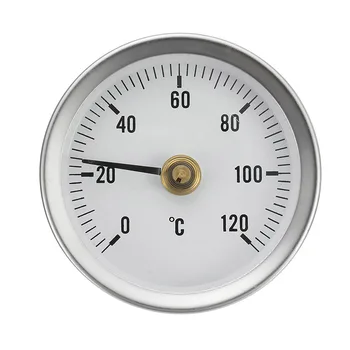 Billige 63MM 0-120 Celsius Clip-Auf Rohr Zifferblatt Thermometer Metall Temperatur Temp Gauge Mit Frühling J8 #3