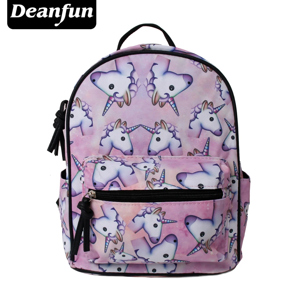Deanfun Women Mini Backpacks 3D Printed Pink Unicorn Fashion School