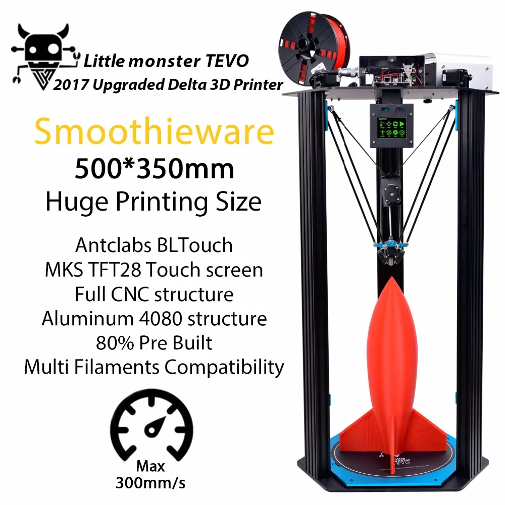 Newest TEVO Detla 3D Printer Little Monster Large 3D Printing Size Full CNC OpenBuilds Extrusion Smoothieware