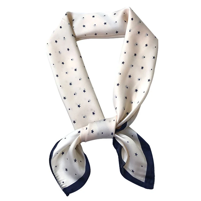 Silk Scarf Women 70*70 Small Squares Printed the Stars Uniform Silk