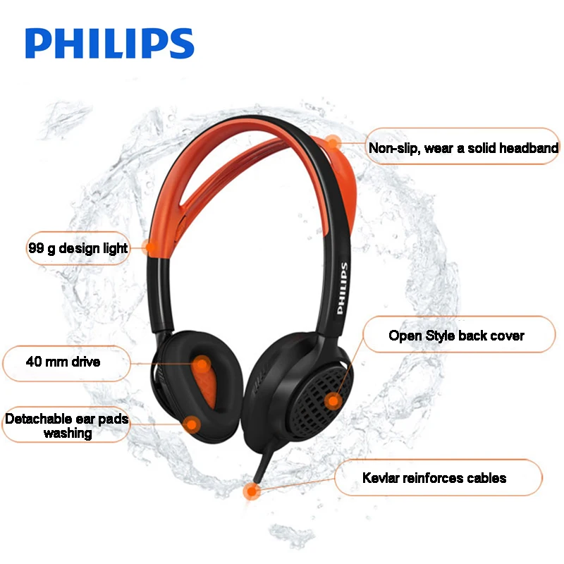 Philips SHQ5200 спортивные музыкальные наушники с разъемом 3 5 мм басовая гарнитура для