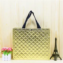 Заказной Логотип Золотой и Серебряный лазерный трехслойный нетканый мешок портативный мешок с хлопком в среднем слое 100 шт./лот FedEx бесплатно