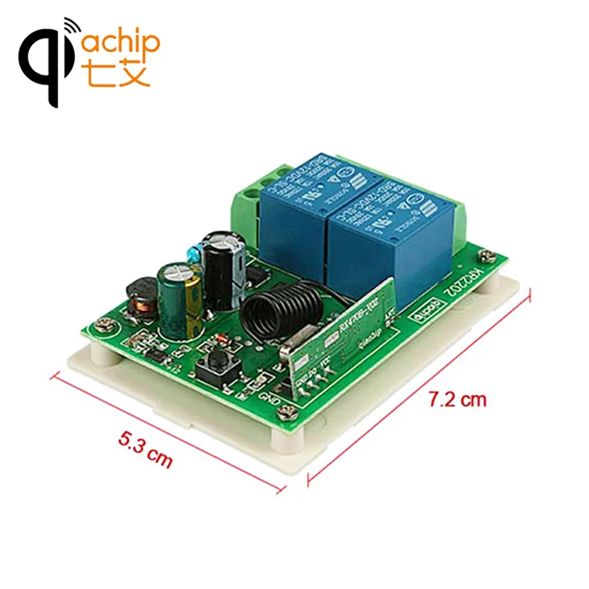 QIACHIP 2CH AC 110V 220V 433Mhz беспроводной пульт дистанционного управления реле приемник и 4 шт. передатчик для ворот автомобиля, гаража, двери, светильник