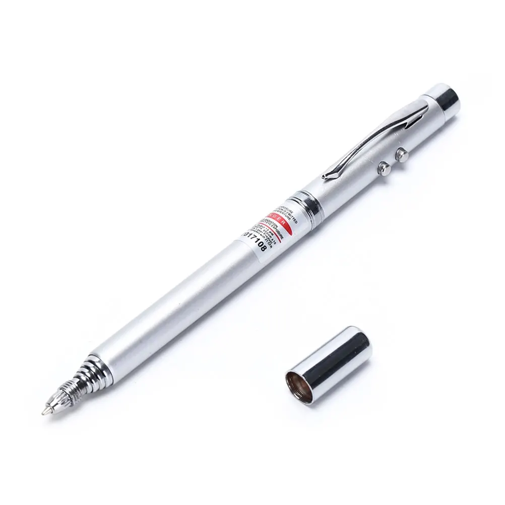 Multifunction 4 In 1 Red Ray Laser Pointer+Ballpoint Pen+LED Flashlight Light Torch Lamp for Work Teaching Training