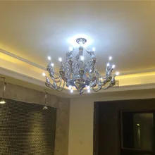 Арт Деко Европейская свеча кристалл светодиодный Лебедь люстры потолок спальня гостиная Современное украшение G4 освещение