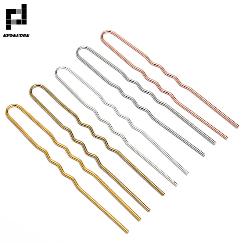 

BASEHOME 50pcs/lot 70X1.2mm Raw Brass vintage Hair Sticks U shape Hair Pins Blank Base Setting For Women Jewelry Accesories DIY