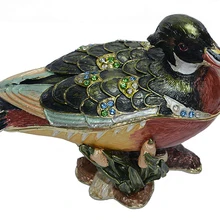 Модный металлический ювелирный чехол красочная утка безделушка кольца упаковочная коробка винтажная Подарочная коробка кольца коробка серьги/подвеска дисплей подарочная коробка