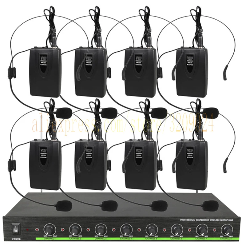 

8 Channels Wireless Conference Room Dedicated Desktop Gooseneck Microphone Stage Performance Lapel Head KTV Karaoke Mic