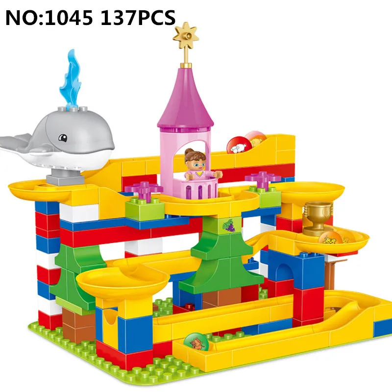 

Duploe Construction Marble Race Run Maze Balls New Diy Rolling Set Building Blocks Bricks Compatible With Legoingly toys For Kid