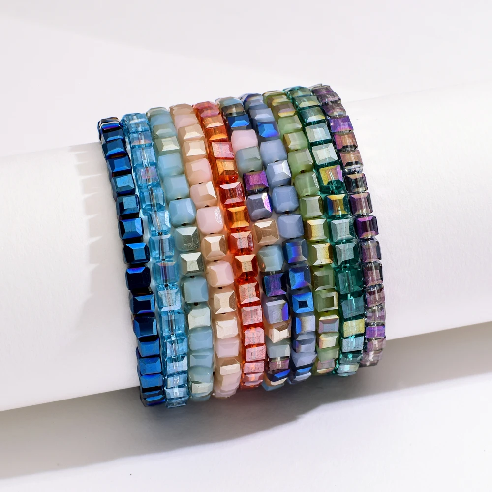 ZMZY Sparking Mixed Glass Crystal Bracelet Rainbow Style Fashion Shinning Charm Bracelets For Women Wedding Jewelry Gift