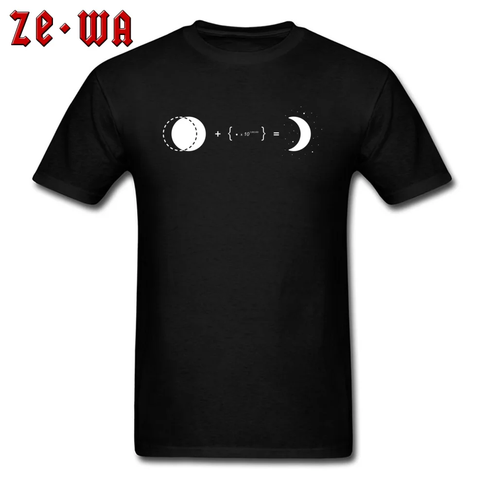 Crescent Moon All Cotton Tops Tees for Men Comics Top T-shirts Funny Slim Fit Round Collar Tees Short Sleeve Free Shipping Crescent Moon black