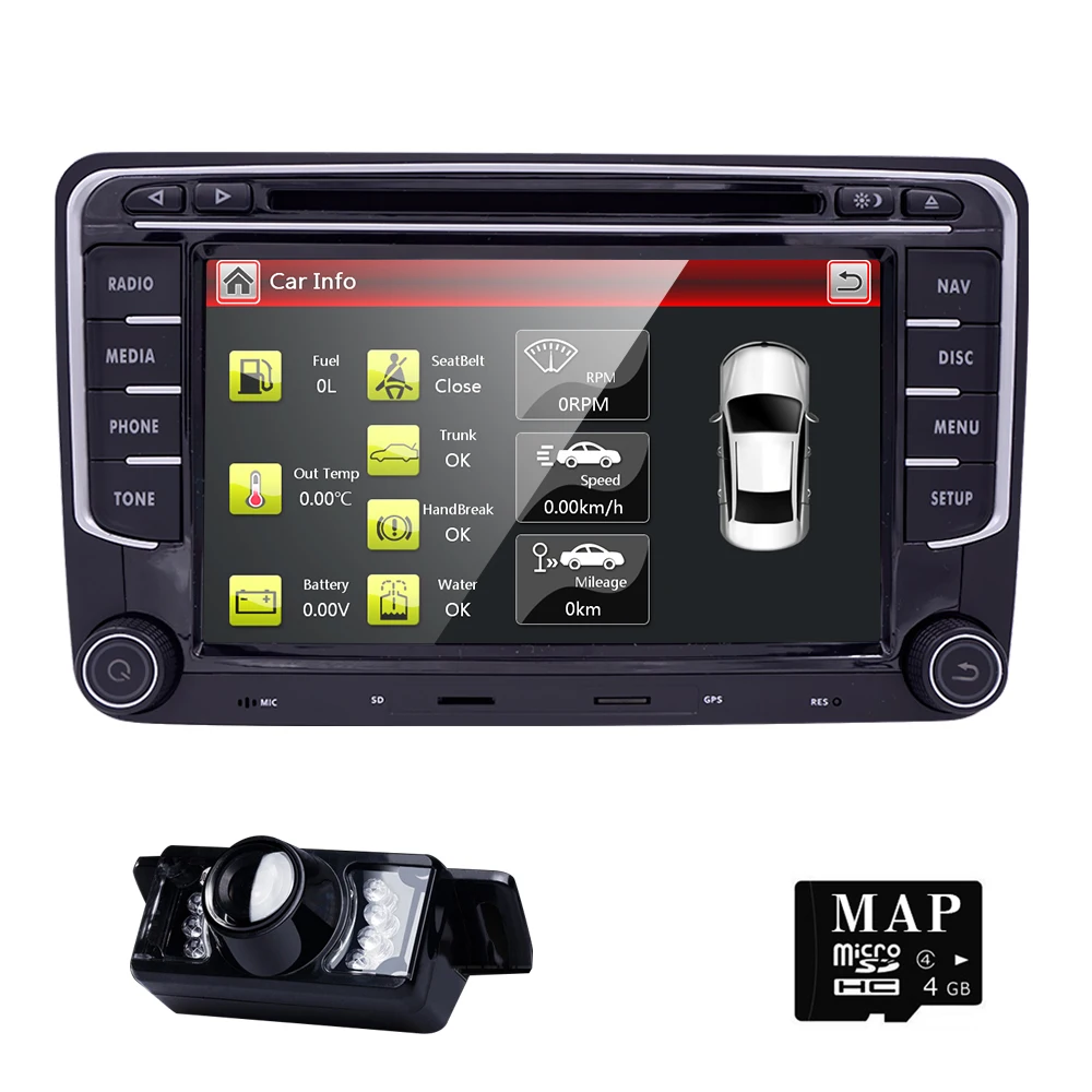 

2Din 7Inch Car DVD Player For VW POLO PASSAT Golf Skoda Octavia SEAT LEON DAB RDS Radio GPS Navigation 1080P FM Free Camera Maps