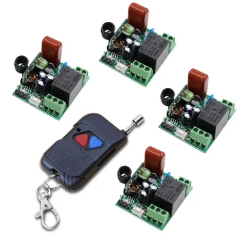 

New 220V 315MHZ-RF Wireless Remote Control Switch System 20-200M (Controller)Transmitter +4 Mini Receiver ( Switch) High Quality