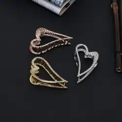 Модные металлические полые в форме сердца заколки для волос, подарки для женщин и девочек, 3 цвета
