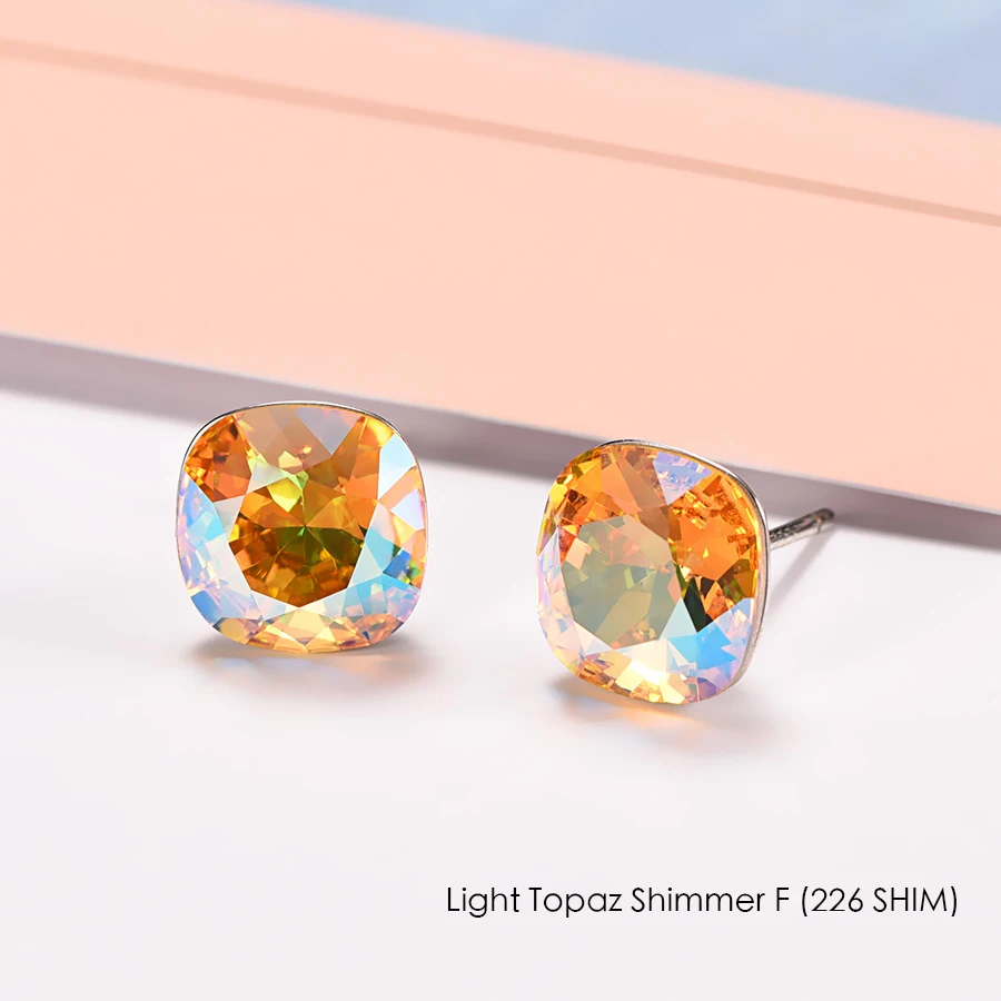 Crystals From Swarovski Stud Earrings For Women New Fashion Sterling silver Earrings Piercing Earring Elegant Wedding Jewelry