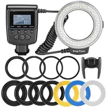Neewer 48 Макро LED кольцо вспышка света ЖК-дисплей Дисплей RF550D с четырьмя диффузоры 8 кольца адаптера для Nikon Canon Panasonic Pentax