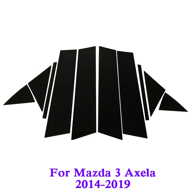 

Car-styling 10PCS For Mazda 3 Alexa 2014-2019 Car Window Center Pillar Stickers Trim External Decoration Films Auto Accessory