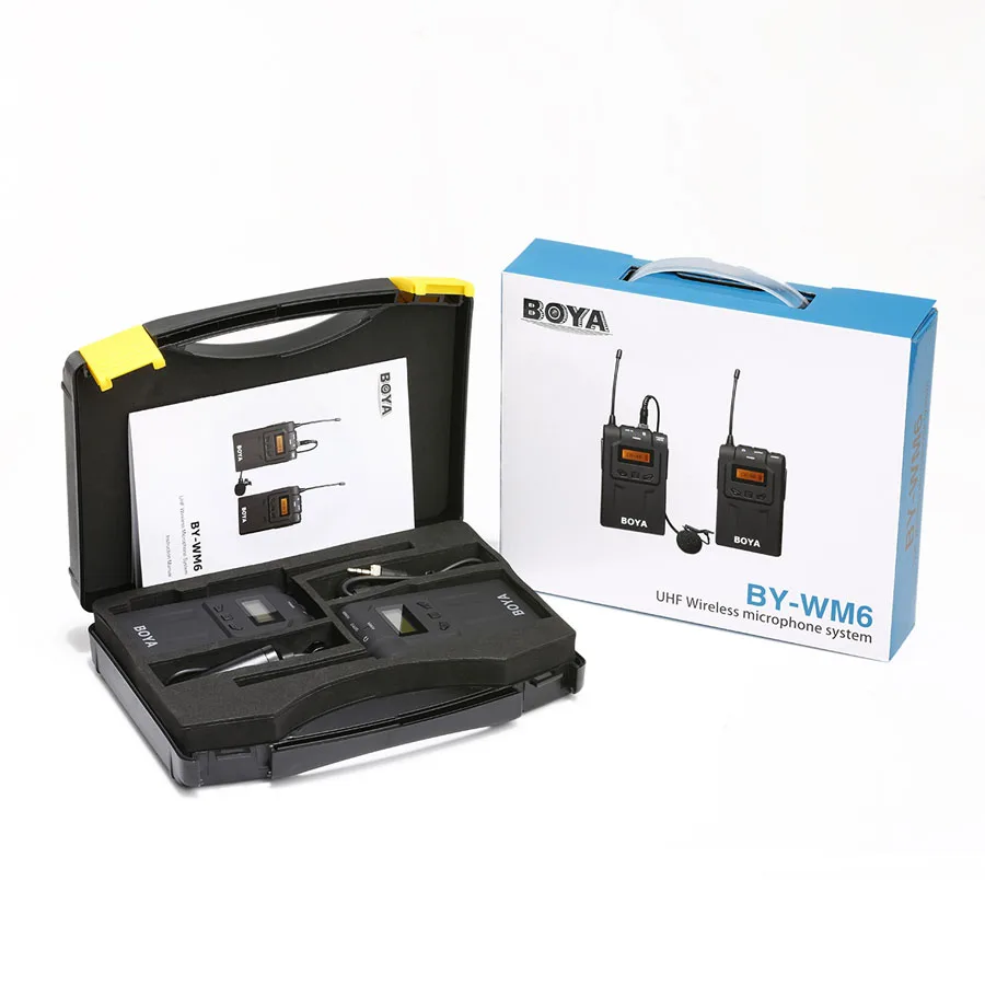 

BOYA BY-WM6 UHF Wireless Microphone For DSLR Video Camcorder Microphone Portable Professional Omnidirectional Lavalier Lapel Mic
