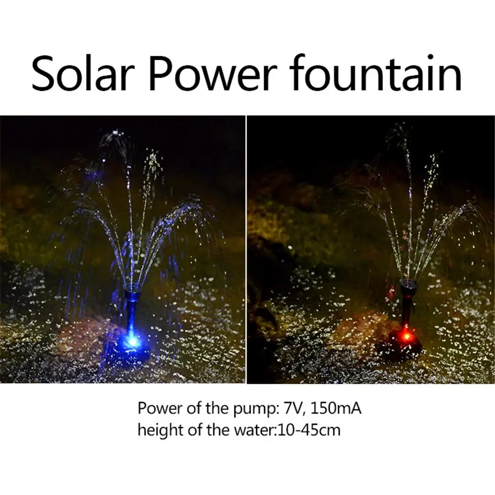 RC-608, красочный светодиодный фонтан на солнечной энергии, фонтан, насос, фонтан, чайник для рыбьего пруда, сада, бассейна
