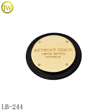 LB244 логотип личного брэнда тисненый металлический логотип патч джинсы задняя кожаная этикетка для одежды